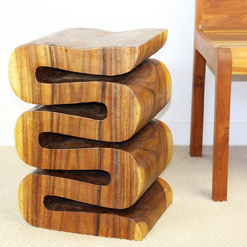 Haussmann Wave 12" - Walnut | Stools & Benches | Modishstore-2