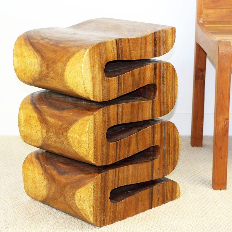 Haussmann Wave 12" - Walnut | Stools & Benches | Modishstore