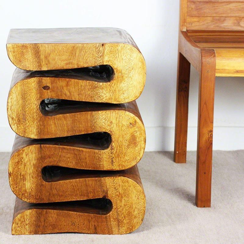 Haussmann Wave 12" Sq - Walnut | Stools & Benches | Modishstore-2