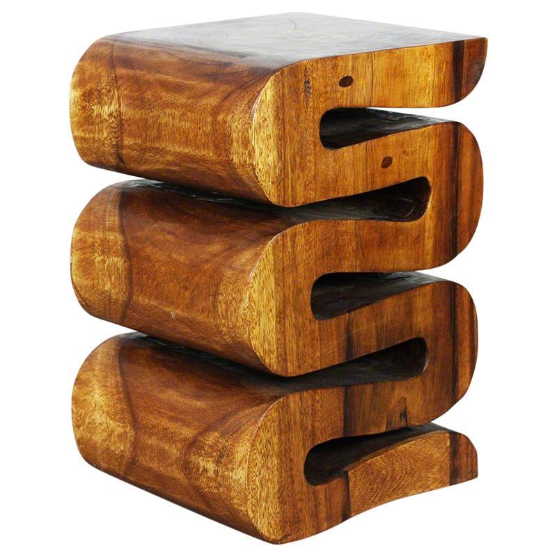 Haussmann Wave 12" Sq - Walnut | Stools & Benches | Modishstore-3