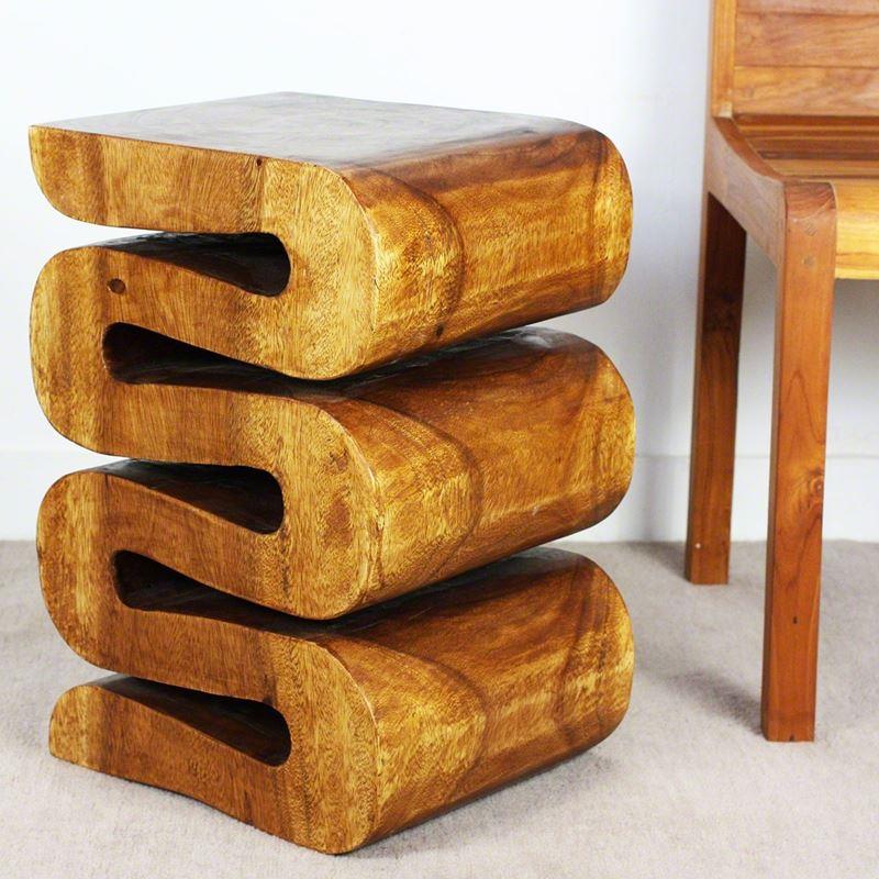 Haussmann Wave 12" Sq - Walnut | Stools & Benches | Modishstore-4