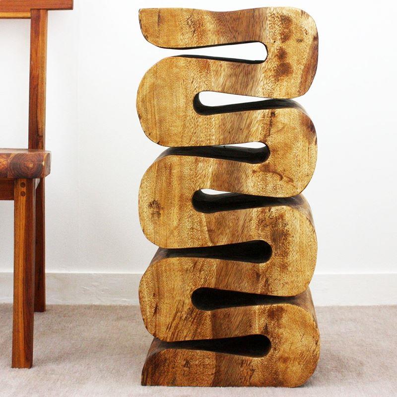 Haussmann Wave 30" H - Walnut | Stools & Benches | Modishstore-3