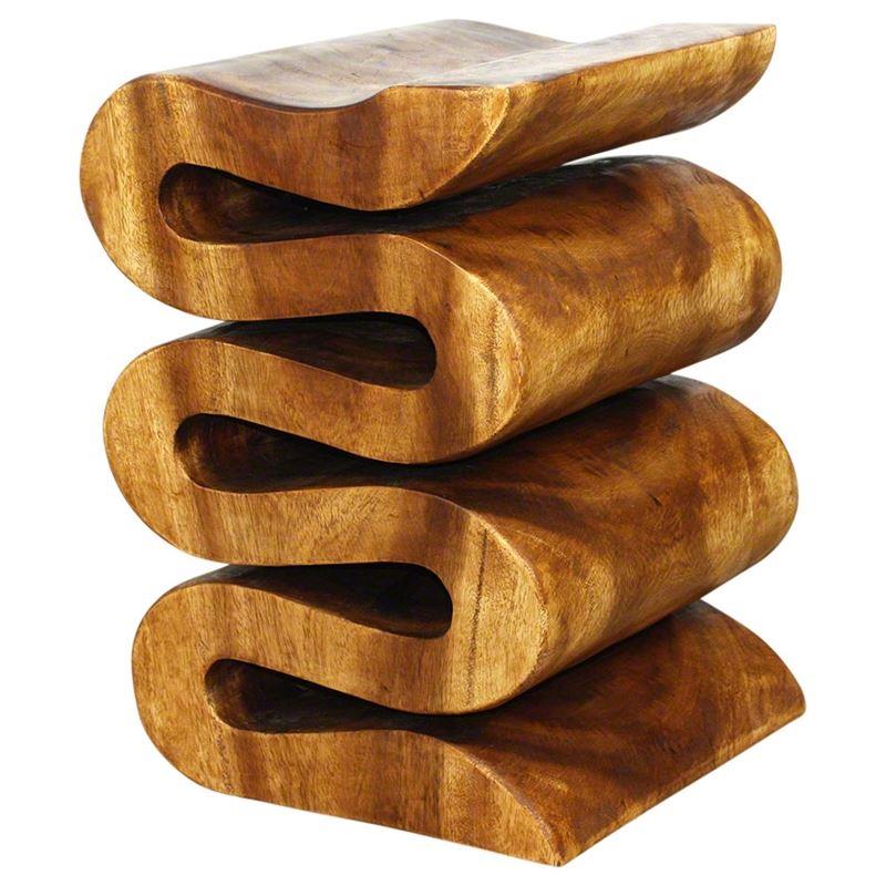 Haussmann Wave 14" - Walnut | Stools & Benches | Modishstore-4
