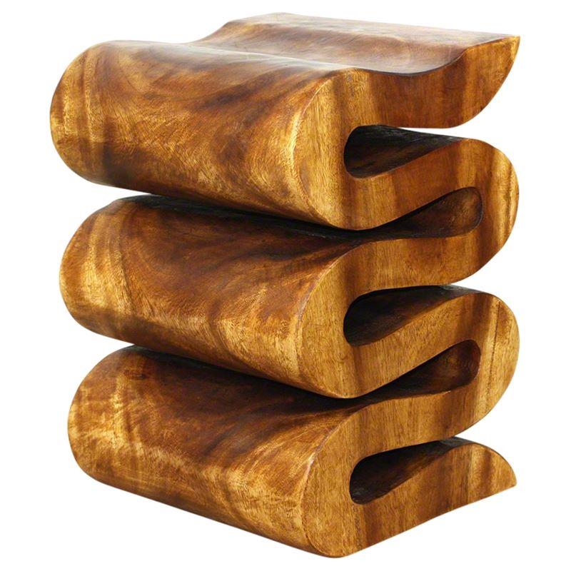 Haussmann Wave 14" - Walnut | Stools & Benches | Modishstore-2