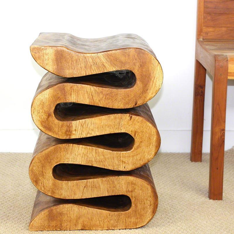 Haussmann Wave 14" - Walnut | Stools & Benches | Modishstore-3