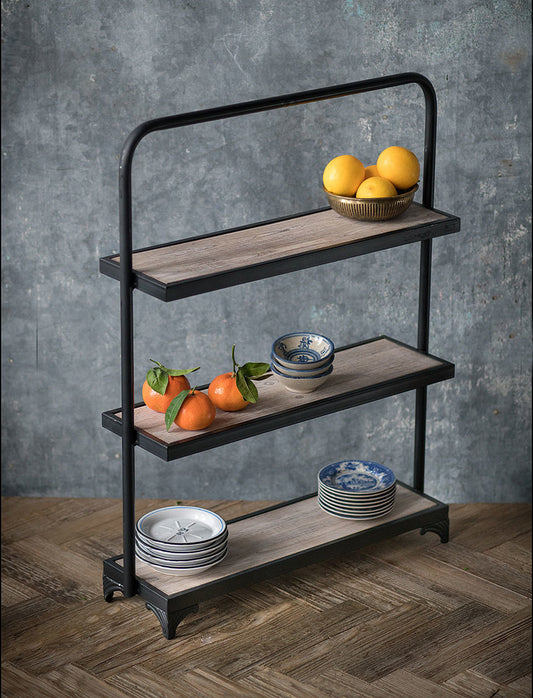 Vagabond Vintage Wood and Metal Rectangle Riser | Modishstore | Cake & Tiered Stands