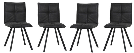 LeisureMod Wesley Modern Leather Dining Chair With Metal Legs Set of 4 | Dining Chairs | Modishstore