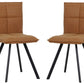 LeisureMod Wesley Modern Leather Dining Chair With Metal Legs Set of 2 | Dining Chairs | Modishstore