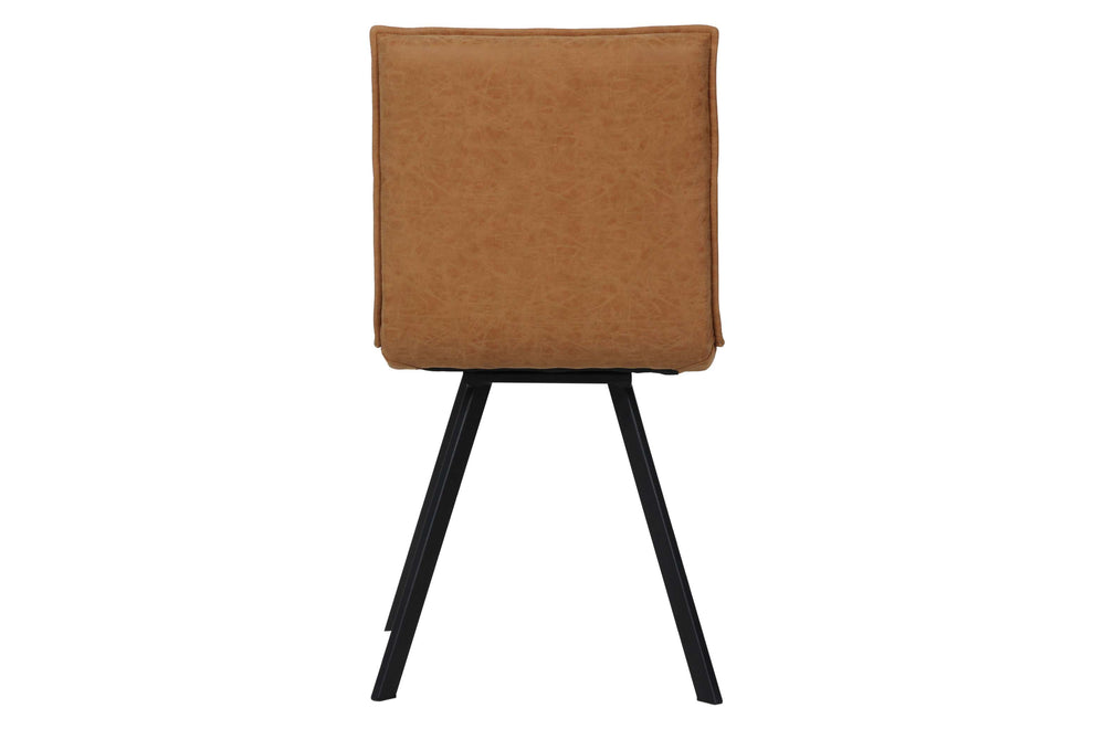 LeisureMod Wesley Modern Leather Dining Chair With Metal Legs Set of 2 | Dining Chairs | Modishstore - 3