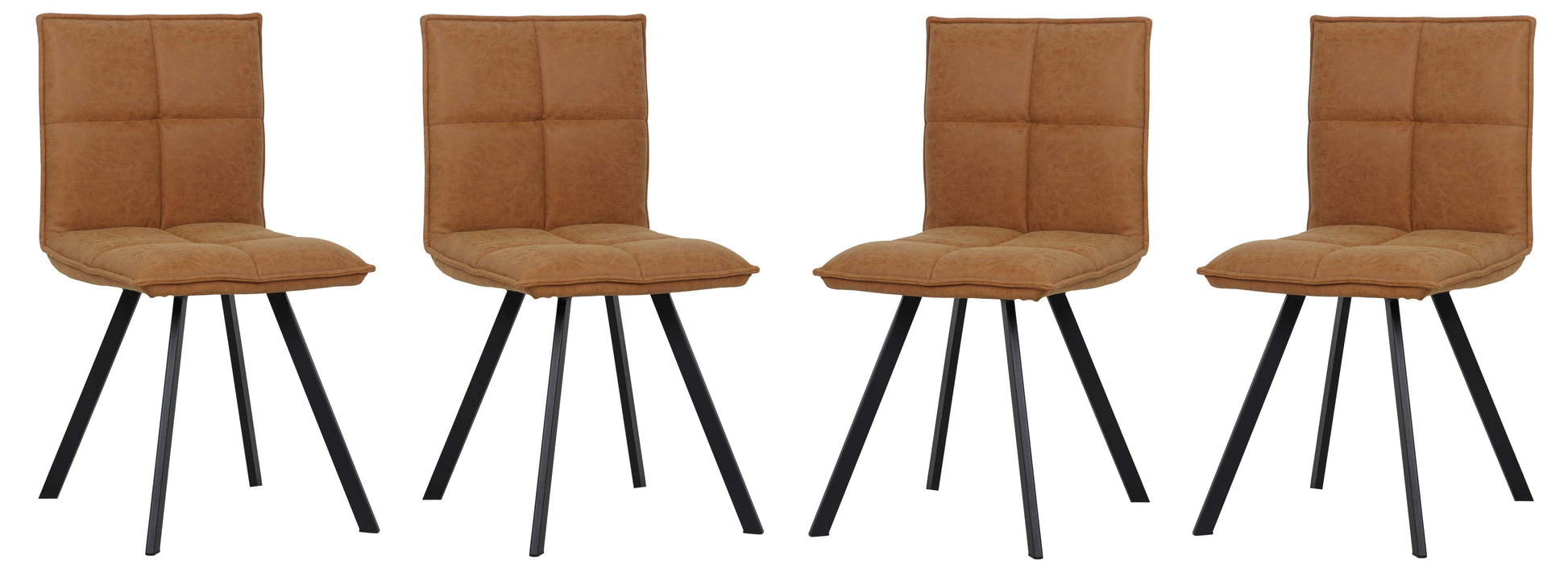 LeisureMod Wesley Modern Leather Dining Chair With Metal Legs Set of 4 | Dining Chairs | Modishstore - 7