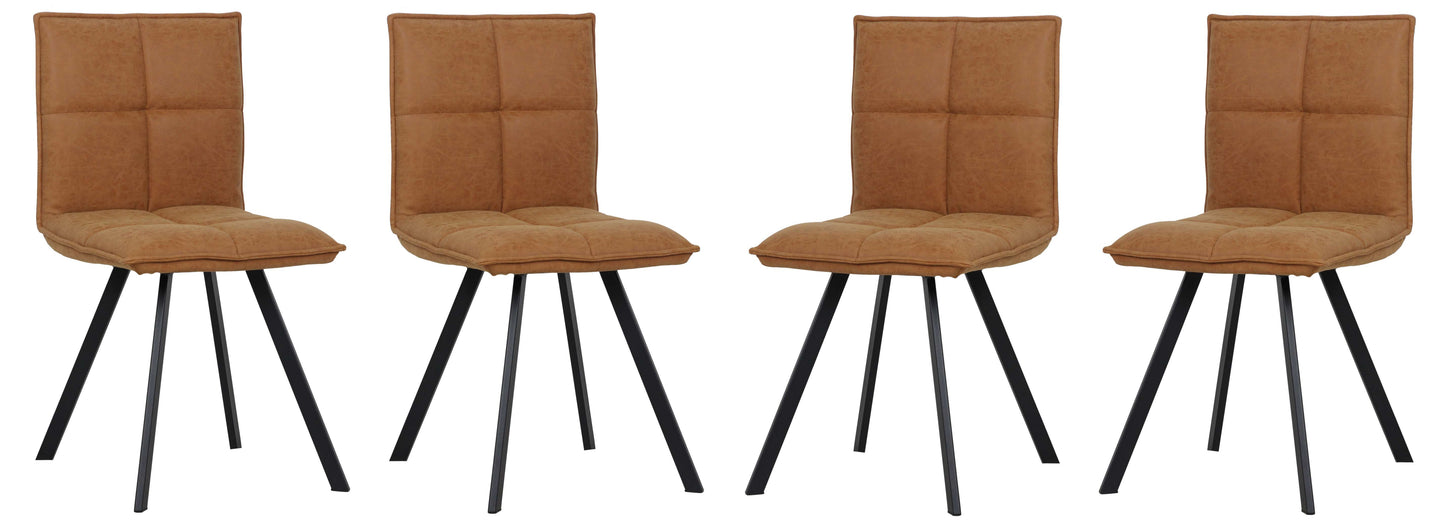 LeisureMod Wesley Modern Leather Dining Chair With Metal Legs Set of 4 | Dining Chairs | Modishstore - 6