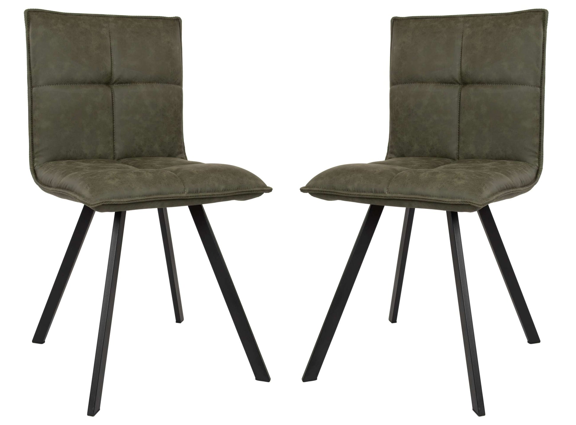 LeisureMod Wesley Modern Leather Dining Chair With Metal Legs Set of 2 | Dining Chairs | Modishstore - 18