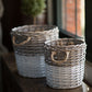 Vagabond Vintage Round Willow Baskets Dipped White - Set of 2 | Modishstore | Bins, Baskets & Buckets-2
