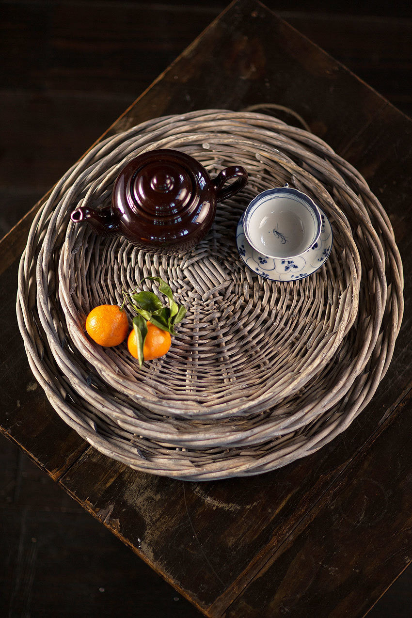 Vagabond Vintage Willow Serving Trays - Set of Three | Modishstore | Bins, Baskets & Buckets-2