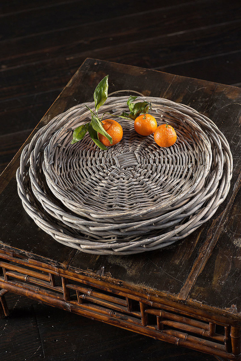 Vagabond Vintage Willow Serving Trays - Set of Three | Modishstore | Bins, Baskets & Buckets