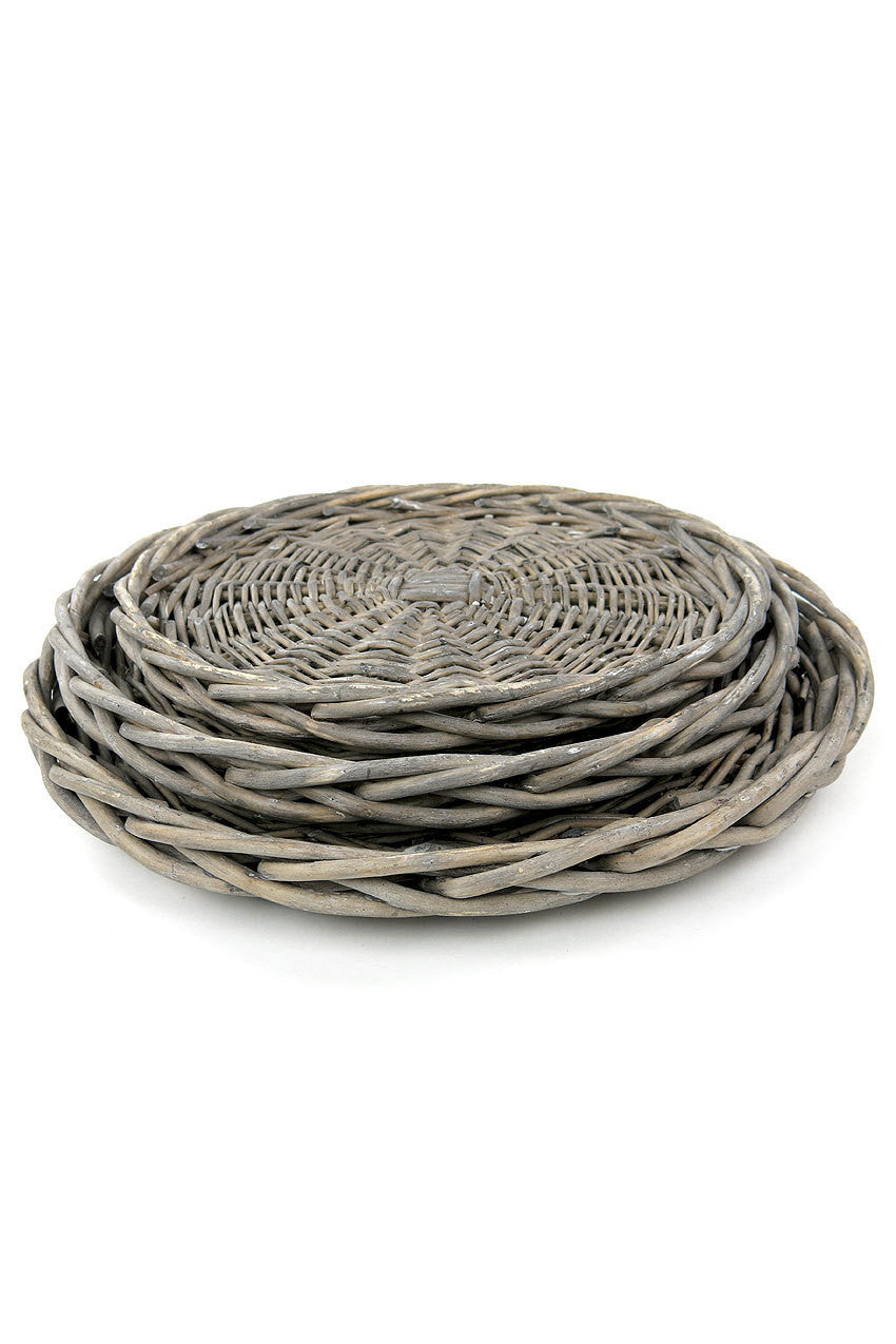 Vagabond Vintage Willow Serving Trays - Set of Three | Modishstore | Bins, Baskets & Buckets-3