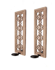 Screen Gems S/2 Wood Candle Holder - WD-082