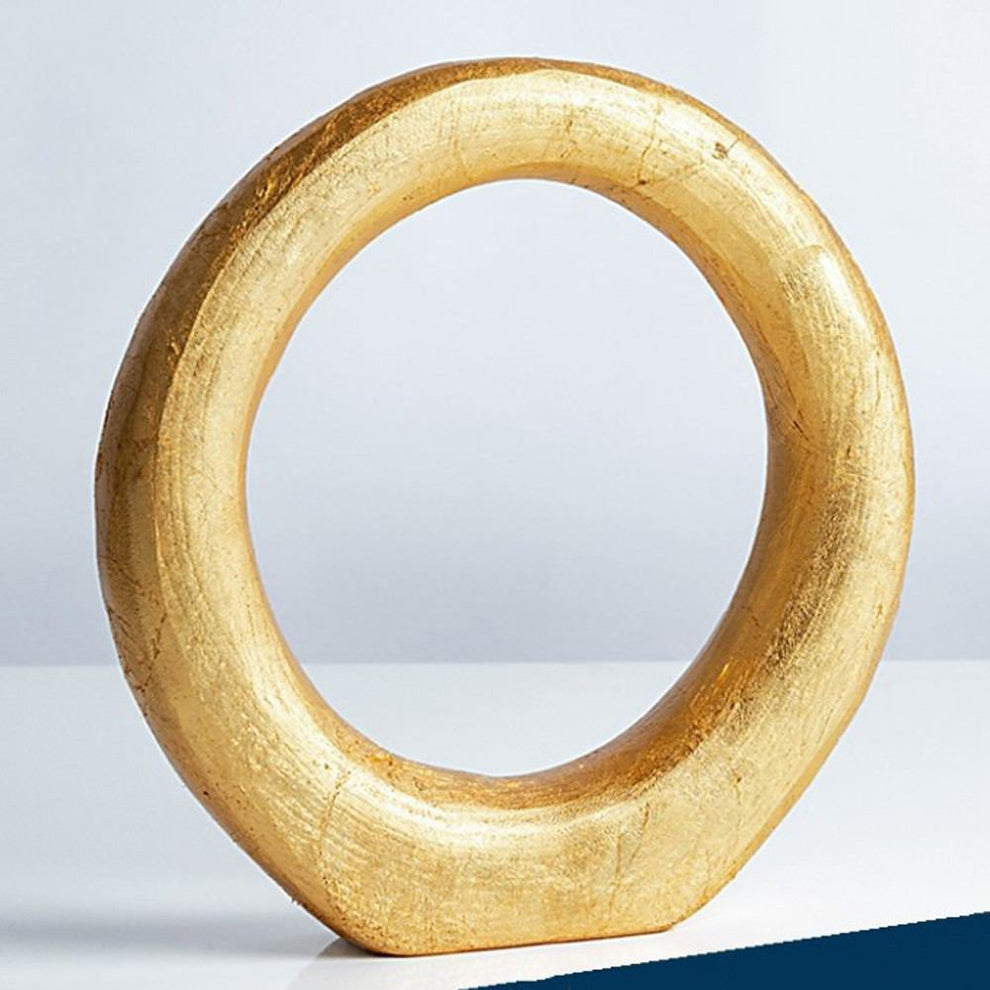 Gold Leaf Design Group Wood Ring Sculpture | Sculptures | Modishstore - 4