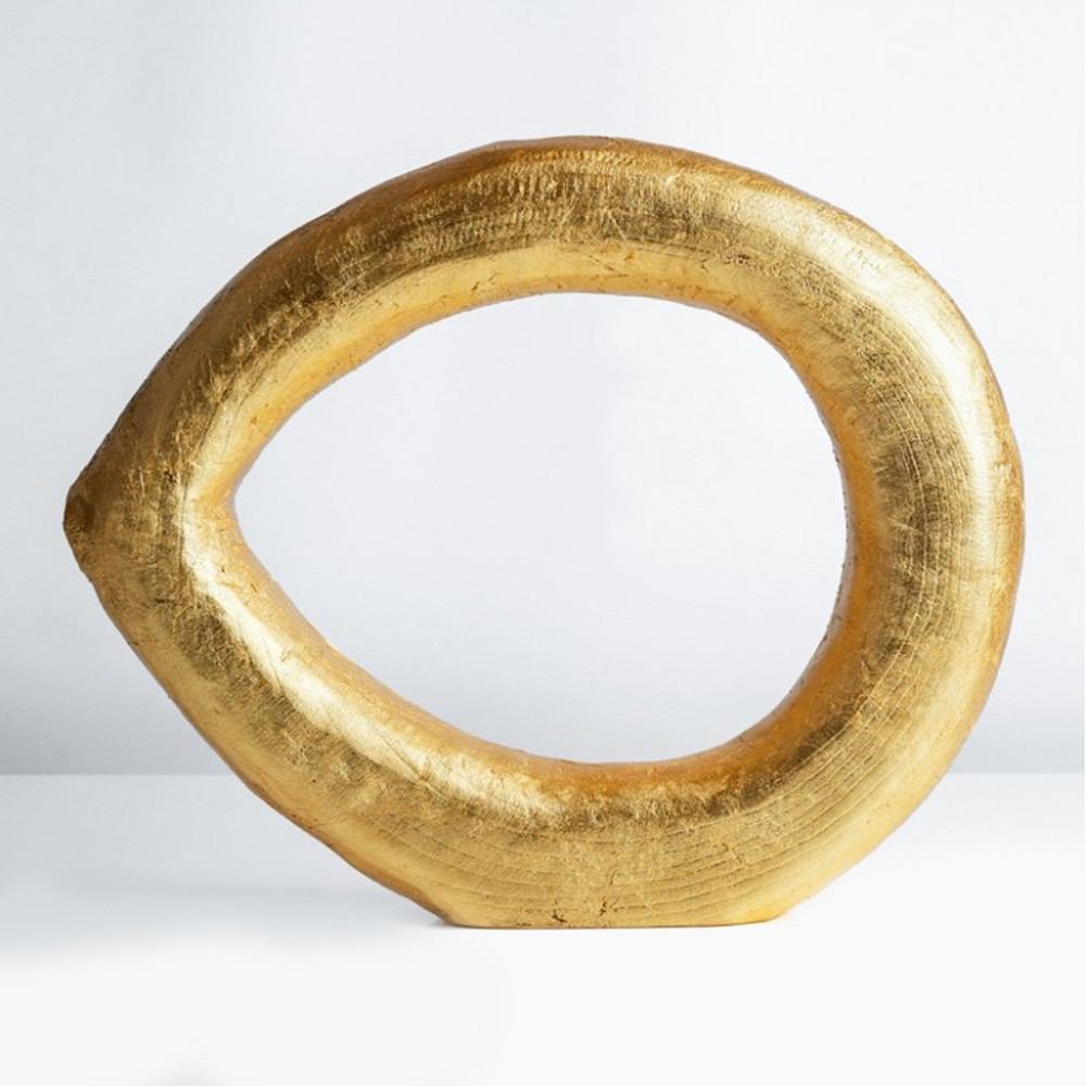 Gold Leaf Design Group Wood Ring Sculpture (Set of 2) | Sculptures | Modishstore-2