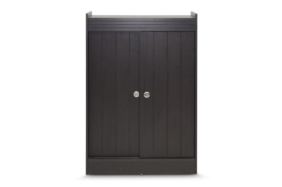 baxton studio espresso shoe rack cabinet | Modish Furniture Store-2