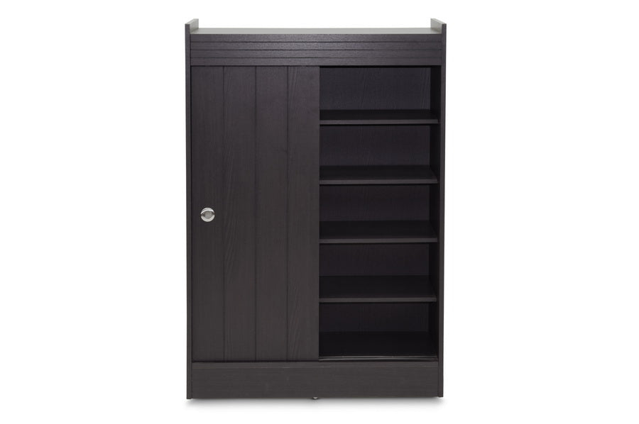 baxton studio espresso shoe rack cabinet | Modish Furniture Store-3