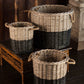 Vagabond Vintage Willow Dipped Black Basket - Set of 3 | Modishstore | Bins, Baskets & Buckets