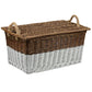 Vagabond Vintage Flat Top Willow Basket with Rope Handles | Modishstore | Bins, Baskets & Buckets-2