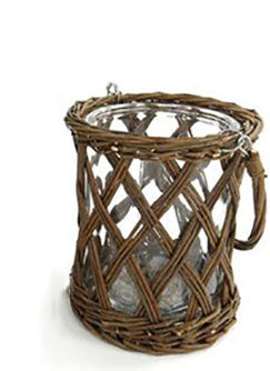 Vagabond Vintage Thick Glass and Wicker Vase with Handle | Modishstore | Vases-2