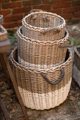 Vagabond Vintage Willow Round Oversized Basket - Set of 3