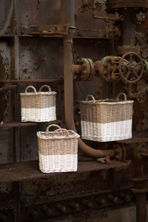Vagabond Vintage Willow Square Basket Set of 3 | Modishstore | Bins, Baskets & Buckets