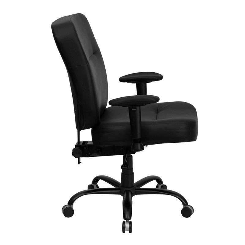 Flash Furniture Hercules Series Black Leather Executive Swivel Office Chair With Extra Wide Seat And Height Adjustable Arms | Office Chairs | Modishstore - 3