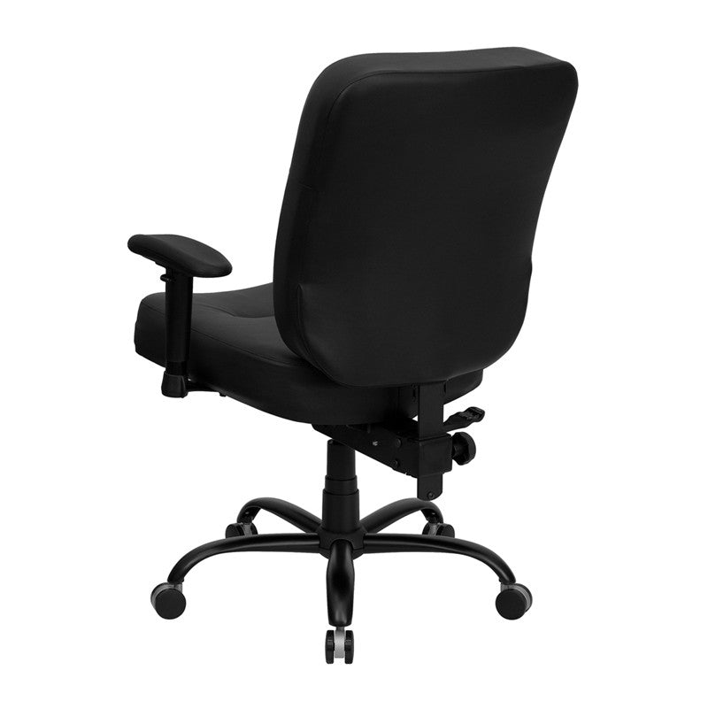 Flash Furniture Hercules Series Black Leather Executive Swivel Office Chair With Extra Wide Seat And Height Adjustable Arms | Office Chairs | Modishstore - 2