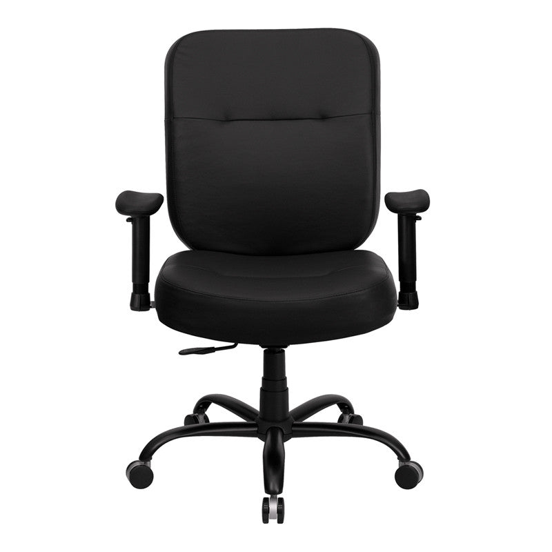 Flash Furniture Hercules Series Black Leather Executive Swivel Office Chair With Extra Wide Seat And Height Adjustable Arms | Office Chairs | Modishstore - 4