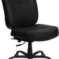 Flash Furniture WL-735SYG-BK-LEA-GG Hercules Series Black Leather Executive Swivel Office Chair With Extra Wide Seat | Office Chairs | Modishstore - 1