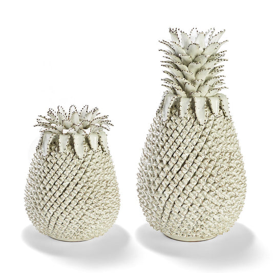 Pineapple White Sculpt/Vase Set Of 2 By Tozai Home | Vases | Modishstore