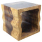 Haussmann Wavey Pierced Cube 18" Walnut | End Tables | Modishstore-5