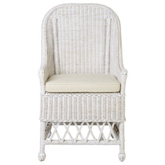 Daphnie Rattan Arm Chair-White Aged Finish by Jeffan
