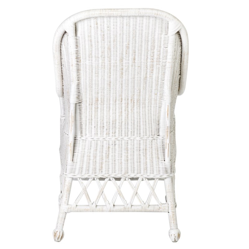 Daphnie Rattan Arm Chair-White Aged Finish by Jeffan | Armchairs | Modishstore - 5