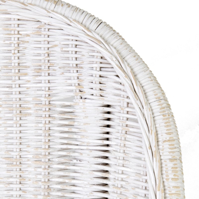 Daphnie Rattan Arm Chair-White Aged Finish by Jeffan | Armchairs | Modishstore - 3