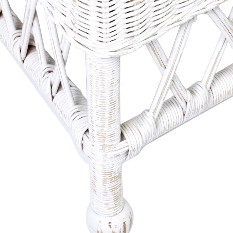 Daphnie Rattan Arm Chair-White Aged Finish by Jeffan | Armchairs | Modishstore - 4