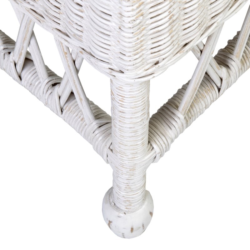 Daphnie Rattan Arm Chair-White Aged Finish by Jeffan | Armchairs | Modishstore - 7