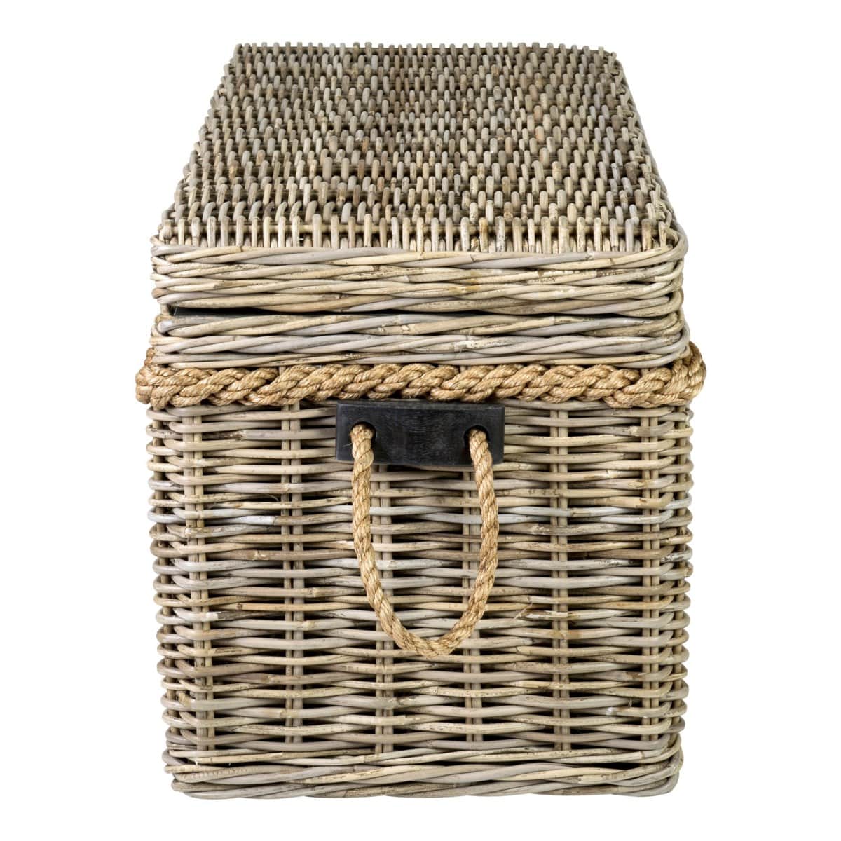 Sabrina Rattan Bench with Storage and 2 Square Stools by Jeffan | Bins, Baskets & Buckets | Modishstore - 4