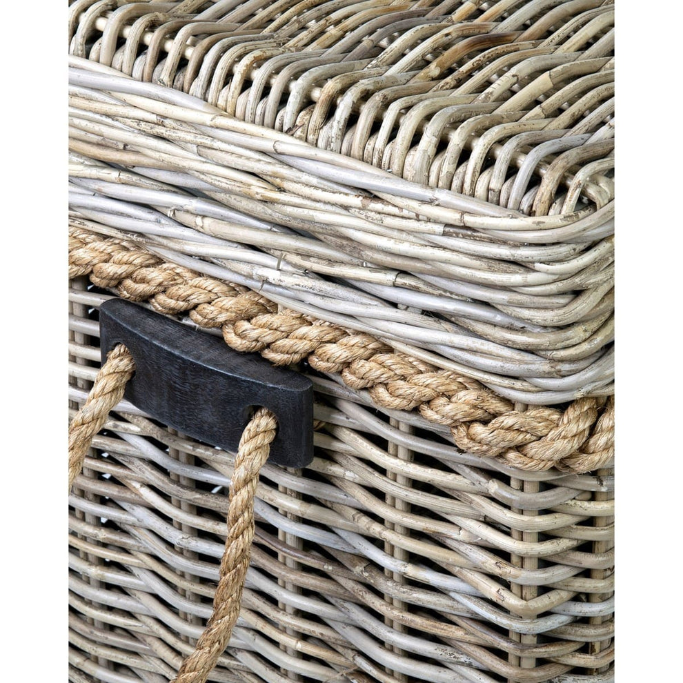 Sabrina Rattan Bench with Storage and 2 Square Stools by Jeffan | Bins, Baskets & Buckets | Modishstore - 5