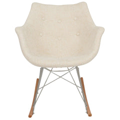 LeisureMod Willow Twill Fabric Eiffel Rocking Chair