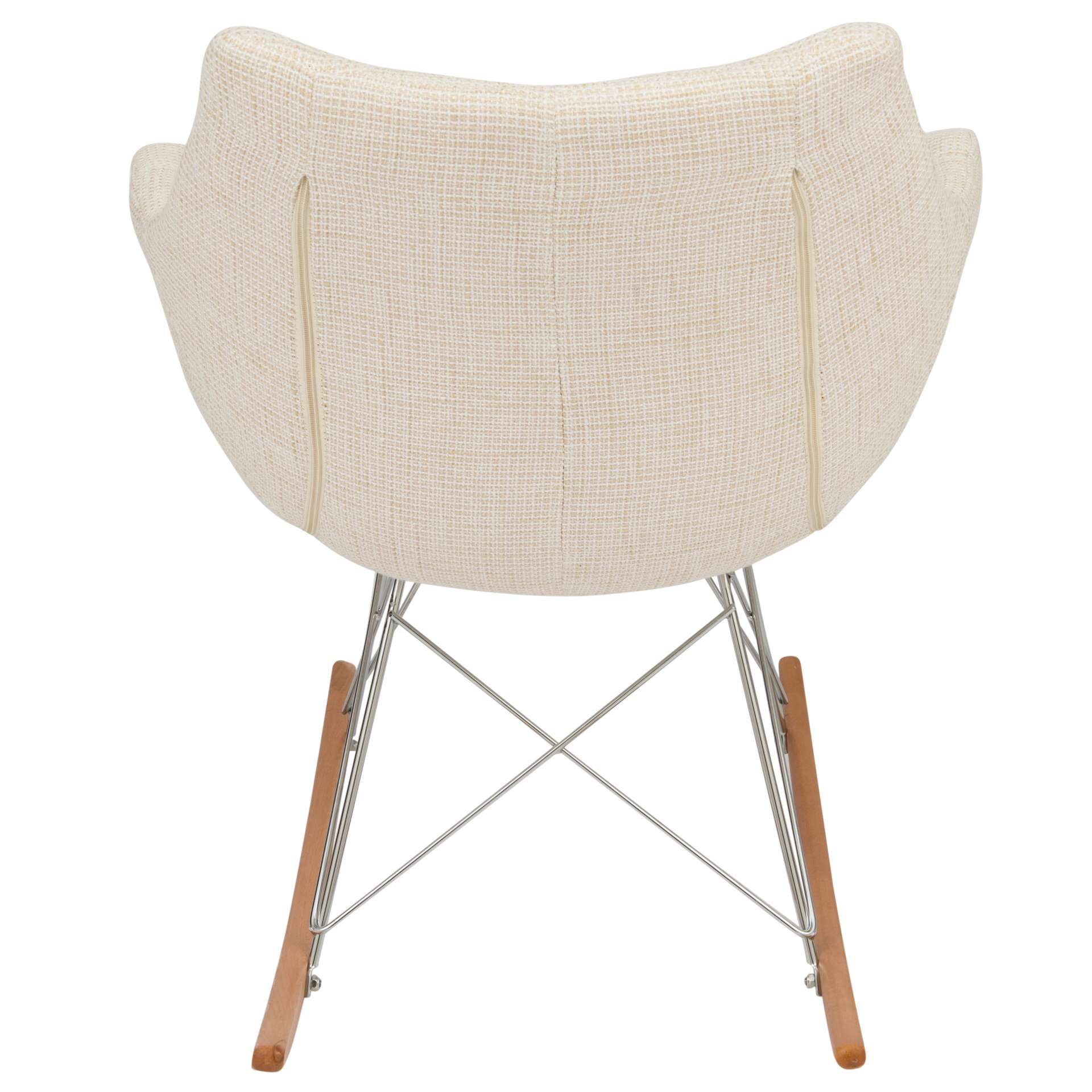 LeisureMod Willow Twill Fabric Eiffel Rocking Chair | Rocking Chairs | Modishstore - 5