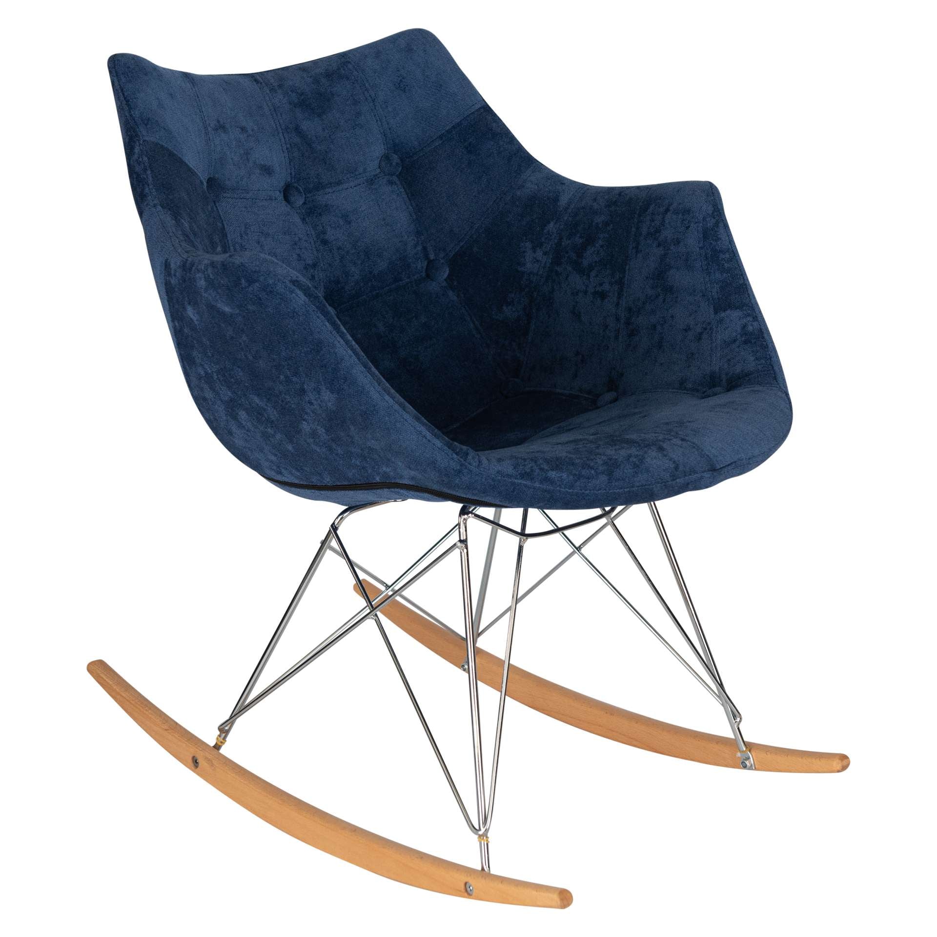 LeisureMod Willow Velvet Eiffel Base Rocking Chair | Rocking Chairs | Modishstore - 2