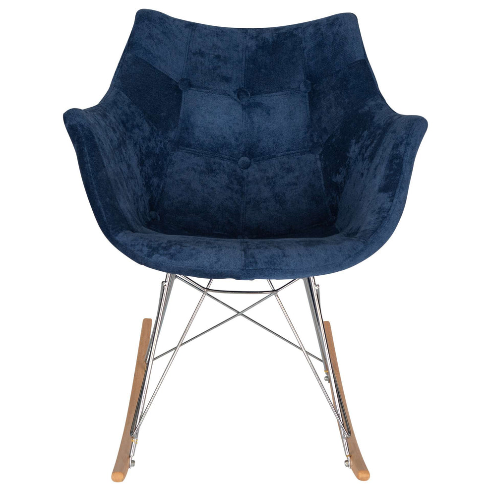 LeisureMod Willow Velvet Eiffel Base Rocking Chair | Rocking Chairs | Modishstore