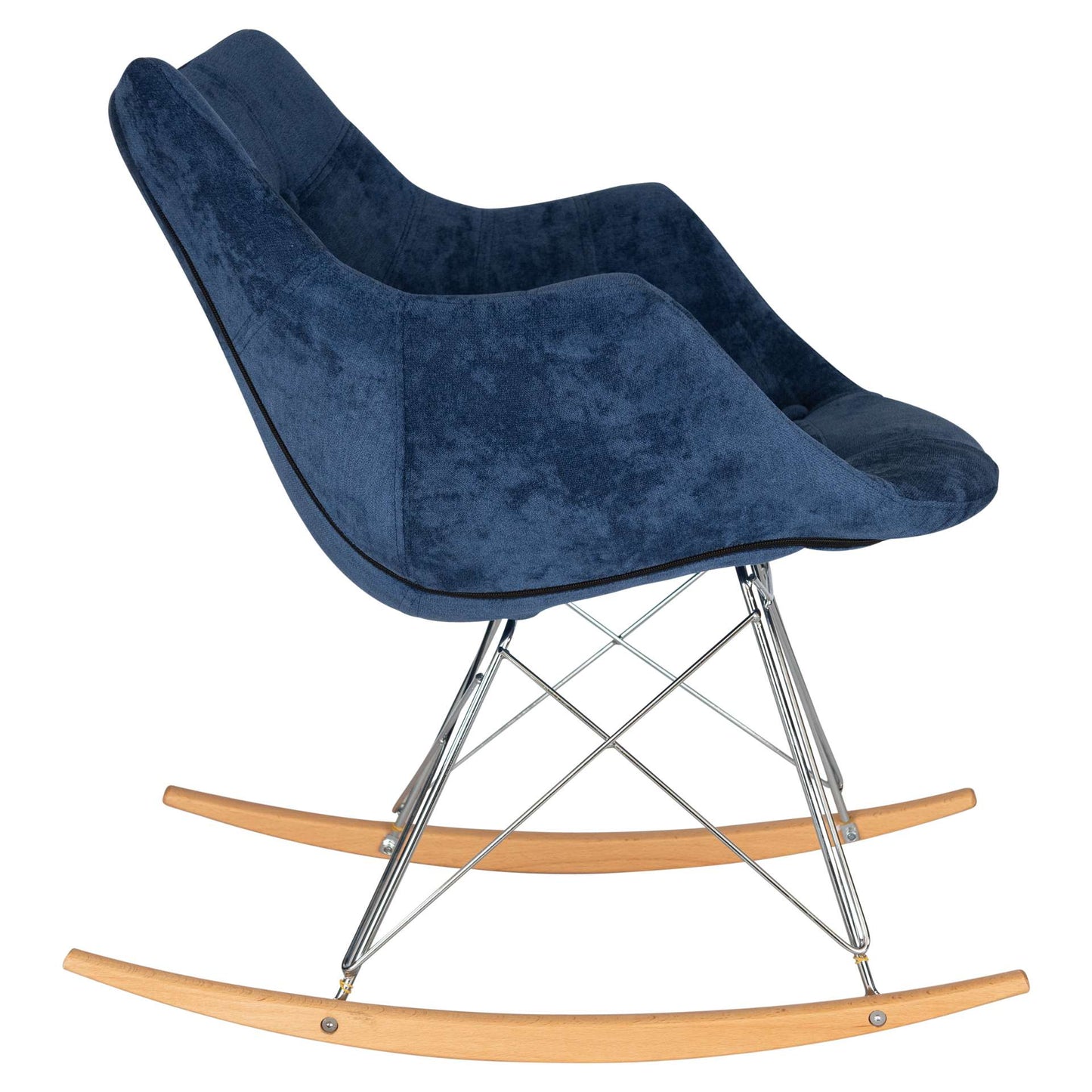 LeisureMod Willow Velvet Eiffel Base Rocking Chair | Rocking Chairs | Modishstore - 4