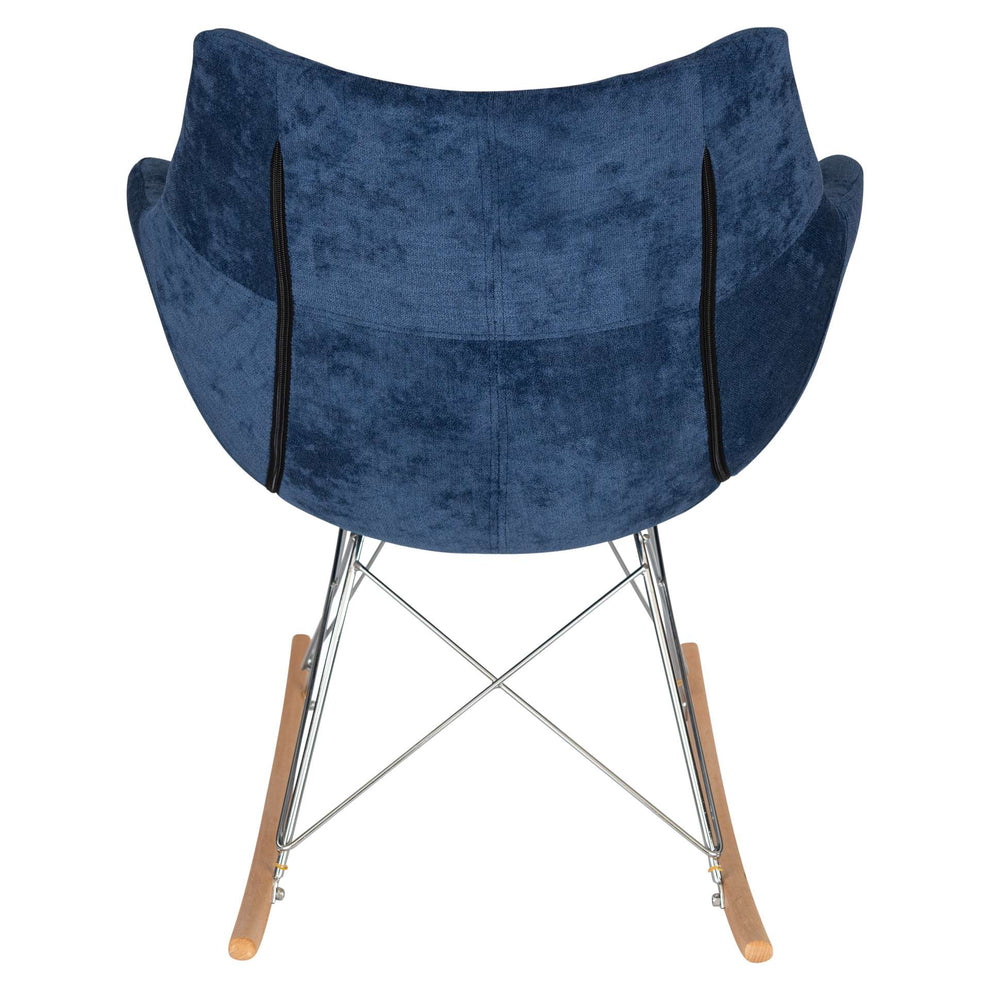 LeisureMod Willow Velvet Eiffel Base Rocking Chair | Rocking Chairs | Modishstore - 3
