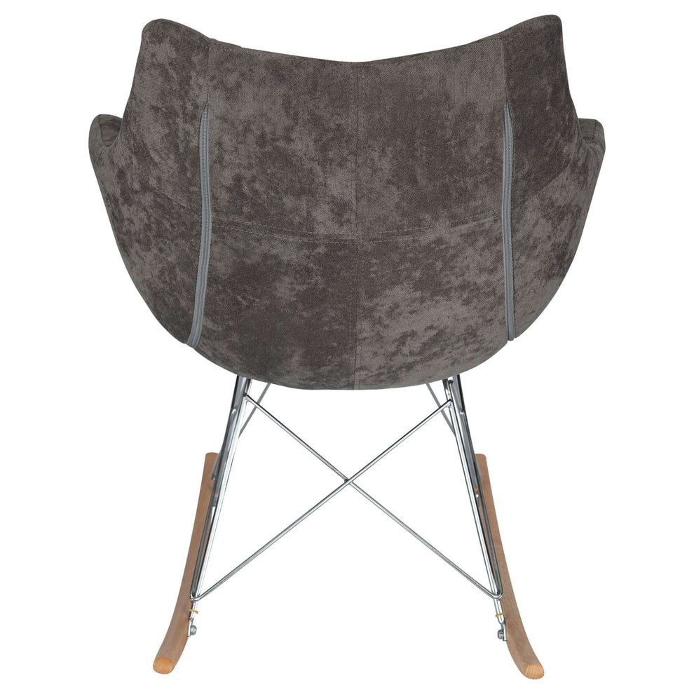 LeisureMod Willow Velvet Eiffel Base Rocking Chair | Rocking Chairs | Modishstore - 9